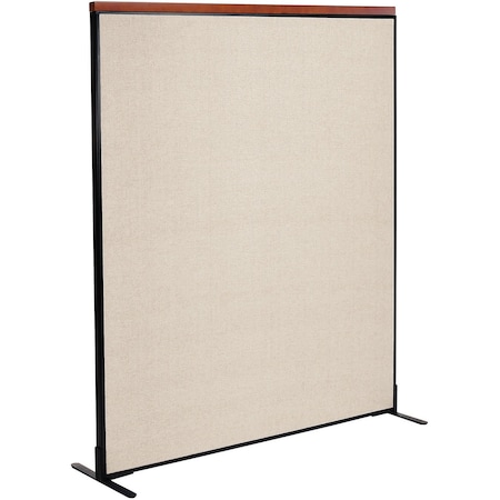 Interion By Global Industrial Interion Deluxe Freestanding Office Partition Panel, 60-1/4inW x 73-1/2inH, Tan 694852FTN